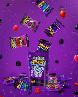 Brain Blasterz Super Sour Berry Candy Tub 48g 12ct UK Import